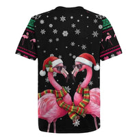 Flamingo Couple Christmas Rugby Jersey Xmas Holiday Patterns - Wonder Print Shop