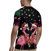 Flamingo Couple Christmas Rugby Jersey Xmas Holiday Patterns - Wonder Print Shop