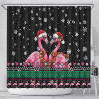 Flamingo Couple Christmas Shower Curtain Xmas Holiday Patterns - Wonder Print Shop