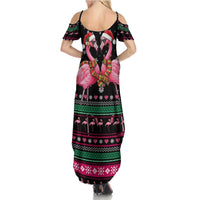 Flamingo Couple Christmas Summer Maxi Dress Xmas Holiday Patterns - Wonder Print Shop