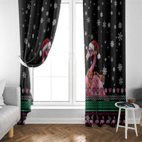 Flamingo Couple Christmas Window Curtain Xmas Holiday Patterns - Wonder Print Shop