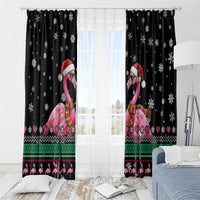 Flamingo Couple Christmas Window Curtain Xmas Holiday Patterns - Wonder Print Shop