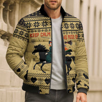 Horse Lover Christmas Christmas Bomber Puffer Jacket Xmas Holiday Patterns - Wonder Print Shop