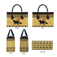 Horse Lover Christmas Christmas Leather Bag Xmas Holiday Patterns - Wonder Print Shop