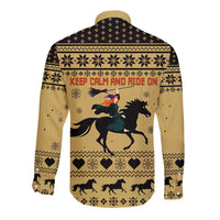 Horse Lover Christmas Christmas Long Sleeve Button Shirt Xmas Holiday Patterns - Wonder Print Shop