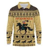 Horse Lover Christmas Christmas Long Sleeve Polo Shirt Xmas Holiday Patterns - Wonder Print Shop