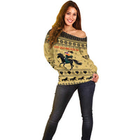 Horse Lover Christmas Christmas Off Shoulder Sweater Xmas Holiday Patterns - Wonder Print Shop