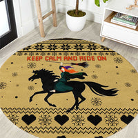 Horse Lover Christmas Christmas Round Carpet Xmas Holiday Patterns - Wonder Print Shop