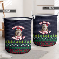 The Season To Be Jolly Siberian Husky Xmas Ball Christmas Laundry Basket Xmas Holiday Patterns - Wonder Print Shop