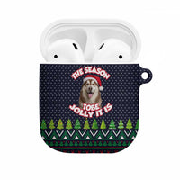 The Season To Be Jolly Siberian Husky Xmas Ball Christmas AirPods Case Xmas Holiday Patterns - Wonder Print Shop