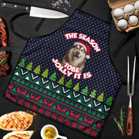 The Season To Be Jolly Siberian Husky Xmas Ball Christmas Apron Xmas Holiday Patterns - Wonder Print Shop