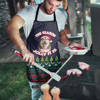 The Season To Be Jolly Siberian Husky Xmas Ball Christmas Apron Xmas Holiday Patterns - Wonder Print Shop