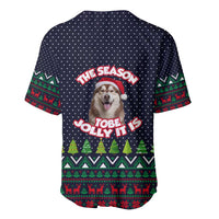 The Season To Be Jolly Siberian Husky Xmas Ball Christmas Baseball Jersey Xmas Holiday Patterns - Wonder Print Shop