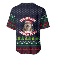 The Season To Be Jolly Siberian Husky Xmas Ball Christmas Baseball Jersey Xmas Holiday Patterns - Wonder Print Shop