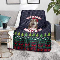 The Season To Be Jolly Siberian Husky Xmas Ball Christmas Blanket Xmas Holiday Patterns - Wonder Print Shop