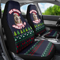 The Season To Be Jolly Siberian Husky Xmas Ball Christmas Car Seat Cover Xmas Holiday Patterns - Wonder Print Shop