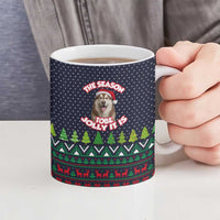 The Season To Be Jolly Siberian Husky Xmas Ball Christmas Ceramic Mug Xmas Holiday Patterns - Wonder Print Shop