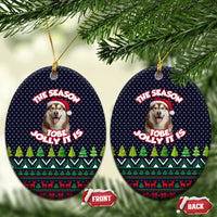 The Season To Be Jolly Siberian Husky Xmas Ball Christmas Ceramic Ornament Xmas Holiday Patterns - Wonder Print Shop