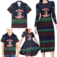 The Season To Be Jolly Siberian Husky Xmas Ball Christmas Family Matching Long Sleeve Bodycon Dress and Hawaiian Shirt Xmas Holiday Patterns - Wonder Print Shop