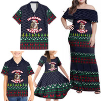 The Season To Be Jolly Siberian Husky Xmas Ball Christmas Family Matching Off Shoulder Maxi Dress and Hawaiian Shirt Xmas Holiday Patterns - Wonder Print Shop