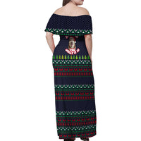 The Season To Be Jolly Siberian Husky Xmas Ball Christmas Family Matching Off Shoulder Maxi Dress and Hawaiian Shirt Xmas Holiday Patterns - Wonder Print Shop