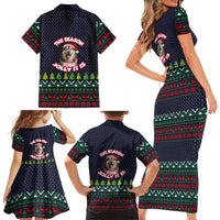 The Season To Be Jolly Siberian Husky Xmas Ball Christmas Family Matching Short Sleeve Bodycon Dress and Hawaiian Shirt Xmas Holiday Patterns - Wonder Print Shop