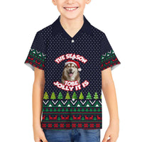 The Season To Be Jolly Siberian Husky Xmas Ball Christmas Hawaiian Shirt Xmas Holiday Patterns - Wonder Print Shop
