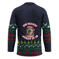 The Season To Be Jolly Siberian Husky Xmas Ball Christmas Hockey Jersey Xmas Holiday Patterns - Wonder Print Shop