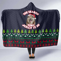 The Season To Be Jolly Siberian Husky Xmas Ball Christmas Hooded Blanket Xmas Holiday Patterns - Wonder Print Shop