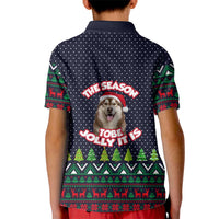 The Season To Be Jolly Siberian Husky Xmas Ball Christmas Kid Polo Shirt Xmas Holiday Patterns - Wonder Print Shop