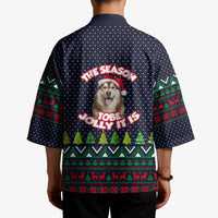 The Season To Be Jolly Siberian Husky Xmas Ball Christmas Kimono Xmas Holiday Patterns - Wonder Print Shop