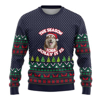 The Season To Be Jolly Siberian Husky Xmas Ball Christmas Ugly Christmas Sweater Xmas Holiday Patterns - Wonder Print Shop