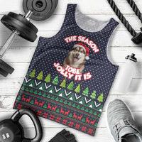 The Season To Be Jolly Siberian Husky Xmas Ball Christmas Men Tank Top Xmas Holiday Patterns - Wonder Print Shop
