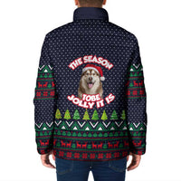 The Season To Be Jolly Siberian Husky Xmas Ball Christmas Padded Jacket Xmas Holiday Patterns - Wonder Print Shop