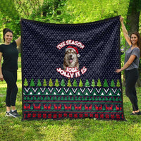 The Season To Be Jolly Siberian Husky Xmas Ball Christmas Quilt Xmas Holiday Patterns - Wonder Print Shop
