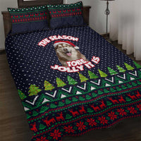 The Season To Be Jolly Siberian Husky Xmas Ball Christmas Quilt Bed Set Xmas Holiday Patterns - Wonder Print Shop