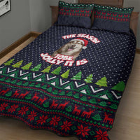 The Season To Be Jolly Siberian Husky Xmas Ball Christmas Quilt Bed Set Xmas Holiday Patterns - Wonder Print Shop