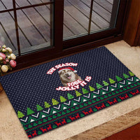 The Season To Be Jolly Siberian Husky Xmas Ball Christmas Rubber Doormat Xmas Holiday Patterns - Wonder Print Shop