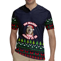 The Season To Be Jolly Siberian Husky Xmas Ball Christmas Rugby Jersey Xmas Holiday Patterns - Wonder Print Shop