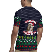 The Season To Be Jolly Siberian Husky Xmas Ball Christmas Rugby Jersey Xmas Holiday Patterns - Wonder Print Shop