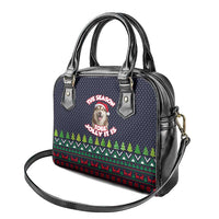 The Season To Be Jolly Siberian Husky Xmas Ball Christmas Shoulder Handbag Xmas Holiday Patterns - Wonder Print Shop