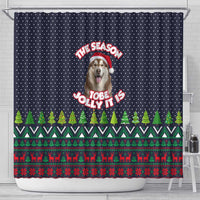 The Season To Be Jolly Siberian Husky Xmas Ball Christmas Shower Curtain Xmas Holiday Patterns - Wonder Print Shop