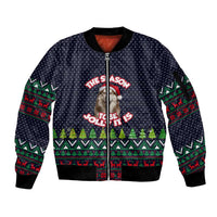 The Season To Be Jolly Siberian Husky Xmas Ball Christmas Sleeve Zip Bomber Jacket Xmas Holiday Patterns - Wonder Print Shop