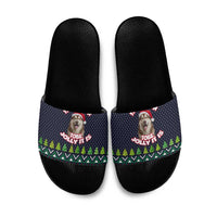 The Season To Be Jolly Siberian Husky Xmas Ball Christmas Slide Sandals Xmas Holiday Patterns - Wonder Print Shop