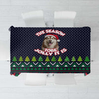 The Season To Be Jolly Siberian Husky Xmas Ball Christmas Tablecloth Xmas Holiday Patterns - Wonder Print Shop