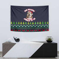 The Season To Be Jolly Siberian Husky Xmas Ball Christmas Tapestry Xmas Holiday Patterns - Wonder Print Shop