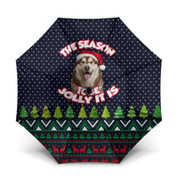 The Season To Be Jolly Siberian Husky Xmas Ball Christmas Umbrella Xmas Holiday Patterns - Wonder Print Shop