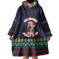 The Season To Be Jolly Siberian Husky Xmas Ball Christmas Wearable Blanket Hoodie Xmas Holiday Patterns - Wonder Print Shop