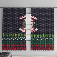 The Season To Be Jolly Siberian Husky Xmas Ball Christmas Window Curtain Xmas Holiday Patterns - Wonder Print Shop