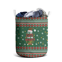 Too Cute For The Naughty List Christmas Laundry Basket Xmas Holiday Patterns - Wonder Print Shop